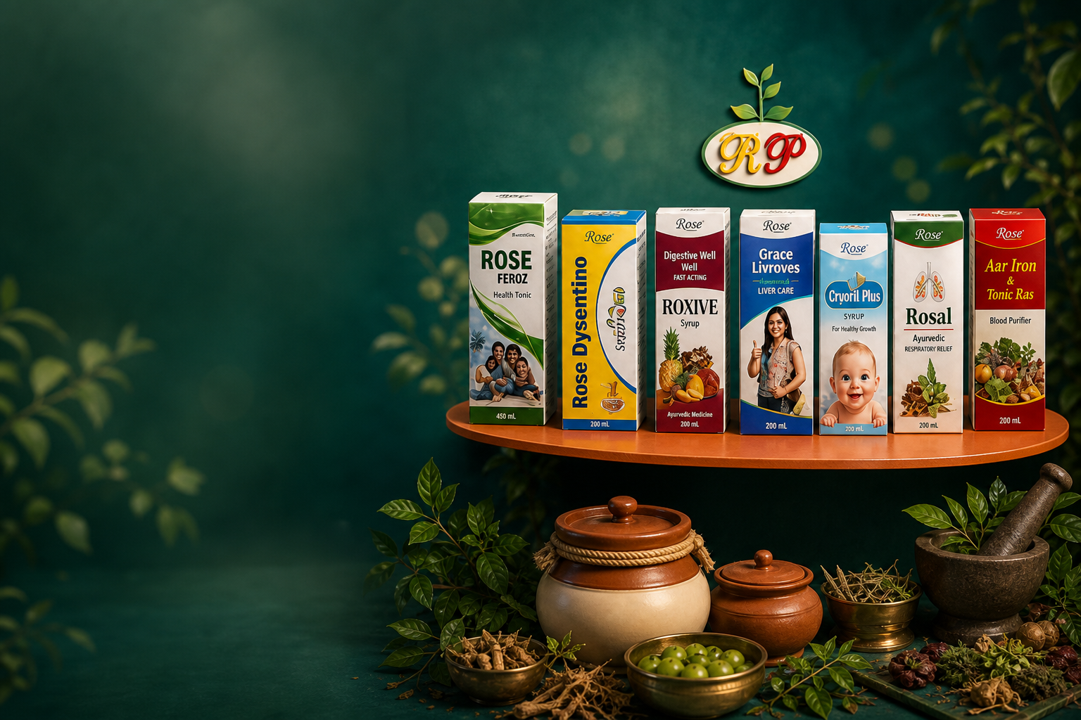 Rose Pharmaceuticals classic Ayurvedic product range with traditional herbs